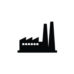 Industrial factory building silhouette icon graphic