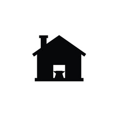 Home workshop black silhouette icon design