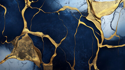 Abstract blue and gold texture illustrating a modern and luxurious design aesthetic for backgrounds and graphic design projects.