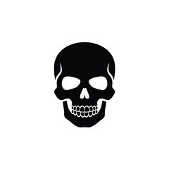 Black skull icon death danger halloween symbol
