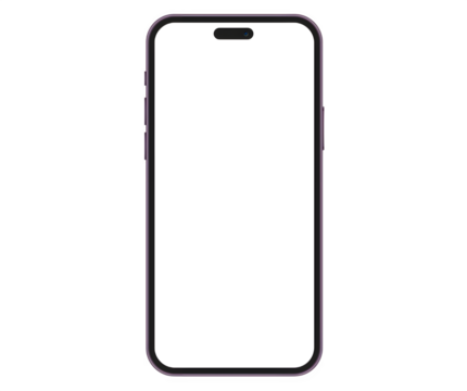 Hand Holding Smartphone with Blank Screen and Touch Gesture – Mobile App Mockup Concept on Transparent Background