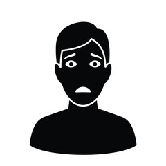 Worried man icon anxious person silhouette