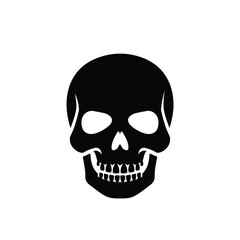 Black skull icon simple death danger symbol