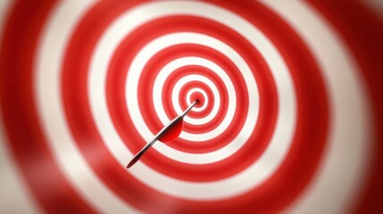Red and white target with arrow hitting center