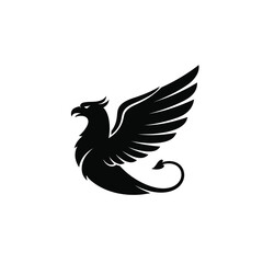Majestic griffin silhouette powerful mythical creature