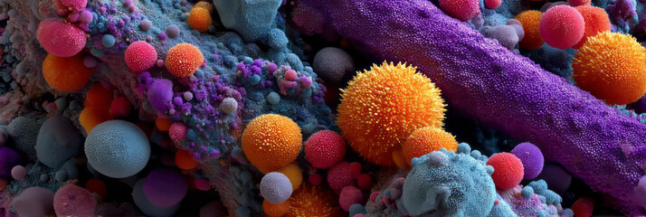 Mesmerizing microscopic orbs and textures create a cosmic playground, celebrating World Microbiome Day and Psychedelic Science Week