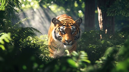 Majestic Tiger in Lush Jungle Habitat