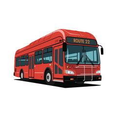 Fototapeta premium red double decker bus vector on white background