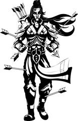 Lord Rama holding Bow and Arrow in Happy Dussehra festival of India background