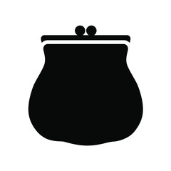 Simple black silhouette of a vintage purse