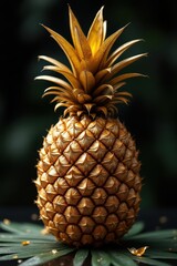 pineapple on black background