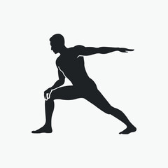 Man in leg a Stretching Pose Silhouette