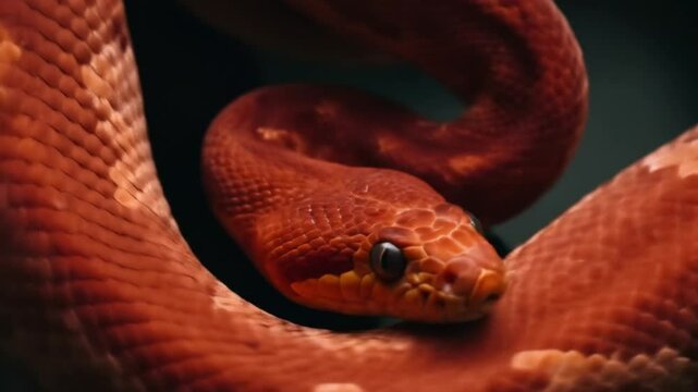 Red snake close up