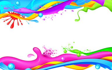 colorful splash for Happy Holi design for color festival of India celebration greetings for promotion and advertisement banner