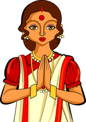 greeting background with Bengali text Subho Nababarsho meaning Happy New Year