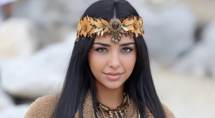 Ethereal Portrait with Nature-Inspired Accessories