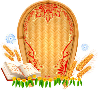 greeting background with Bengali text Subho Nababarsho meaning Happy New Year