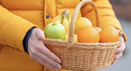 Fresh Fruits in a Basket Held by a Person