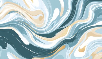 Obraz premium Abstract Blue Gold Marble Swirl Texture Background