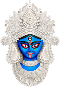Goddess Kali Maa on Diwali Kali Pooja background of India festival