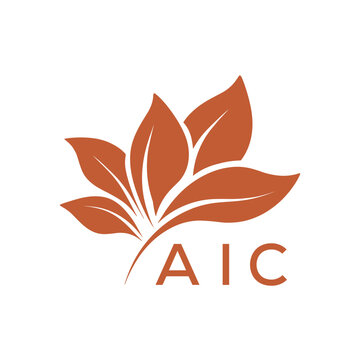 Elegant Botanical Leaf Logo Design with AIC Text . AIC Letter logo .
