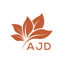 Elegant Botanical Leaf Logo Design with AJD Text . AJD Letter logo .
