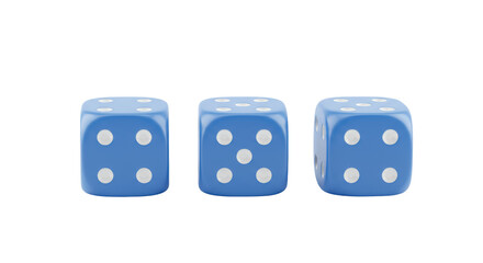 Isolated Three Blue Dice