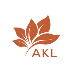 Elegant Botanical Leaf Logo Design with AKL Text . AKL Letter logo .
