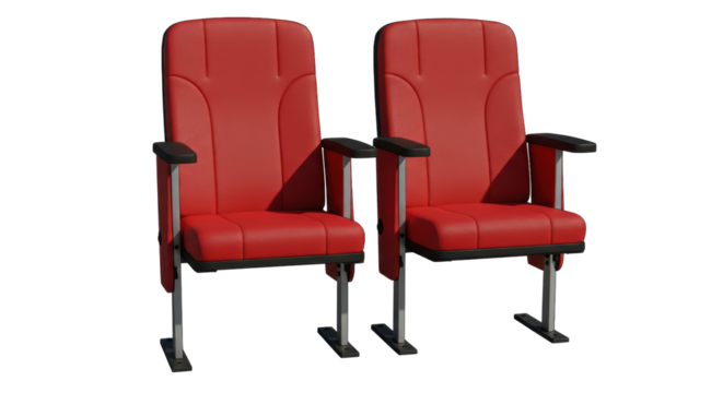 Isolated Red Theater Seats