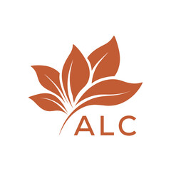Elegant Botanical Leaf Logo Design with ALC Text . ALC Letter logo .
