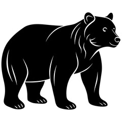 Fototapeta premium Black Bear Silhouette Illustration