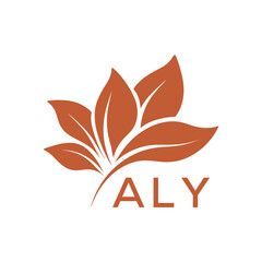 Elegant Botanical Leaf Logo Design with ALY Text . ALY Letter logo .
