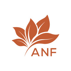 Elegant Botanical Leaf Logo Design with ANF Text . ANF Letter logo .
