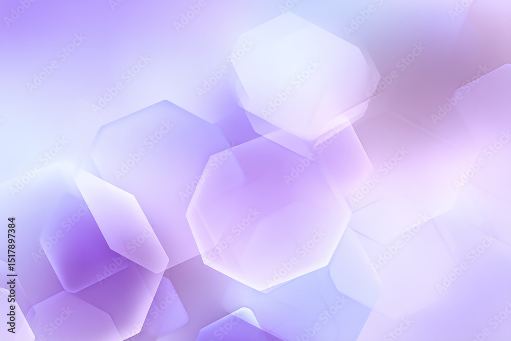 Poster Abstract background of overlapping purple and lavender hexagons creating a soft, gradient effect ideal for website banner or wallpaper