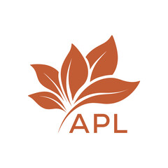 Elegant Botanical Leaf Logo Design with APL Text . APL Letter logo .
