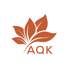 Elegant Botanical Leaf Logo Design with AQK Text . AQK Letter logo .
