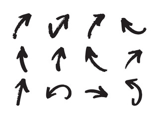 A set of diverse, hand-drawn arrow icons in various directions, perfect for website design, presentations, or any project needing visual direction.