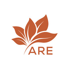 Elegant Botanical Leaf Logo Design with ARE Text . ARE Letter logo .
