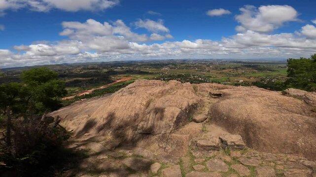 Stunning panorama of Antananarivo surroundings from Royal Palace Rock (Rova), Madagascar