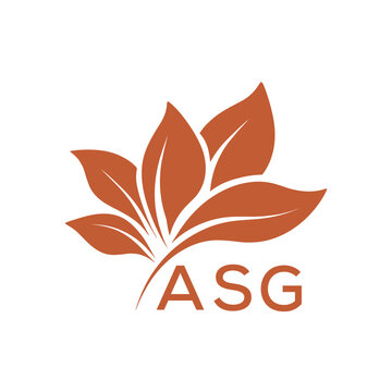 Elegant Botanical Leaf Logo Design with ASG Text . ASG Letter logo .

