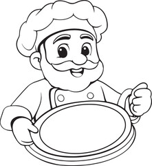 Chef holding a empty Plate vector