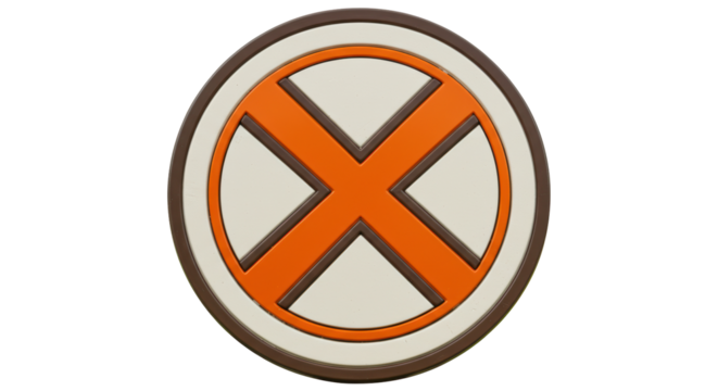 Isolated Circle with orange x