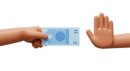 Isolated Hand Refusing Money