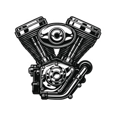 Vintage style motorcycle engine vector illustration