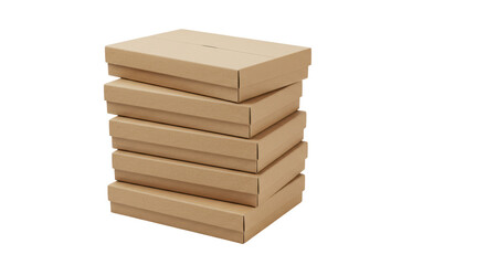 Isolated Stack of Cardboard Boxes