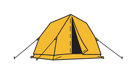 Yellow camping tent illustration on a white background for stock © Pvect02