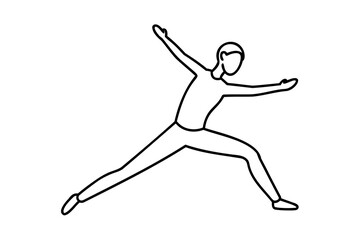 Simple line drawing person stretching exercise fitness yoga