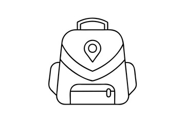 Obraz premium Travel backpack line art icon location marker design
