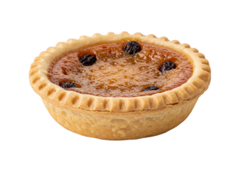 PNG cut out isolated background. Individual Mince Pie with Raisins. 
