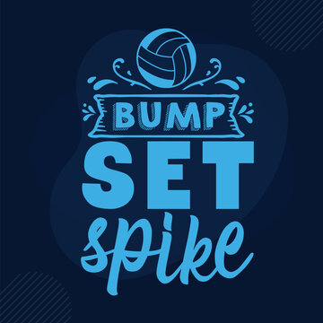 Bump set spike volleyball design illustration File
